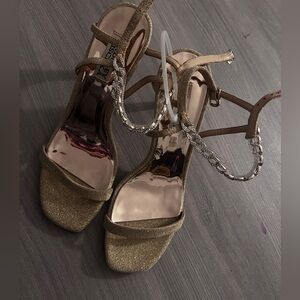 Elegant Gold Strappy Heels